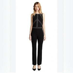 L Agence Paz Studded Ponte Jumpsuit in Black sz 2